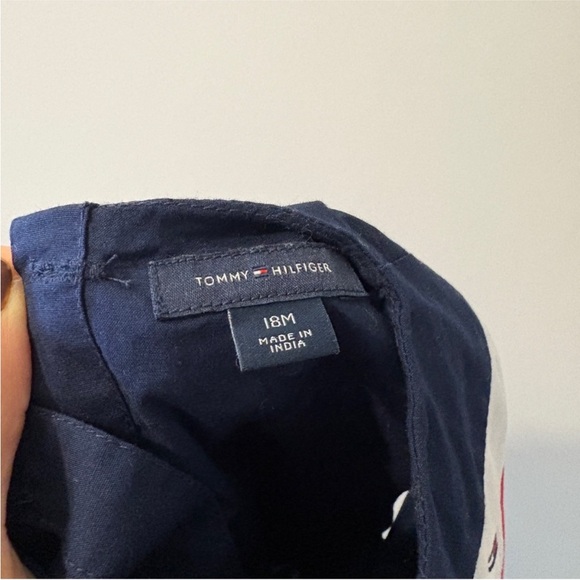 Tommy Hilfiger Navy White and Red Chevron Pleated Dress - Picture 2 of 6